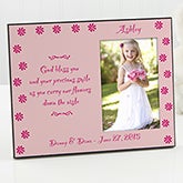 Personalized Pink Flower Girl Picture Frame - 1178