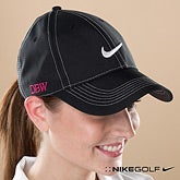 Personalized Womens Golf Hat - Black Nike Dri-Fit - 11783