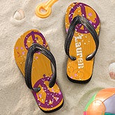Personalized Flip Flops for Girls - Peace Sign - 11801