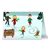 Personalized Christmas Cards - Ice Skating Family - 11944
