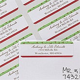 Personalized Holiday Address Labels - Green & Red Stripes - 12022