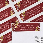 Personalized Return Address Labels - Christmas Holly - 12024
