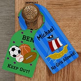 Personalized Door Knob Hanger for Boys Bedroom - 12059