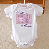 Personalized Baby Girl Clothes - Birth Date - 12073