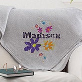 Personalized Sweatshirt Fleece Blanket - Flower Power - 12188