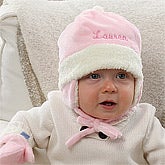 Personalized Winter Baby Hats for Girls - Pink - 12235