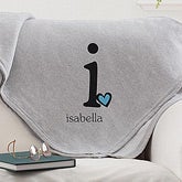 Personalized Sweatshirt Blanket with Initial Monogram - 12236