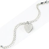 Sterling Silver Heart Toggle Bracelet