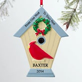 Personalized Christmas Ornaments - Holiday Birdhouse - 12278
