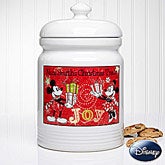 Personalized Disney Christmas Cookie Jar - Mickey Mouse & Minnie Mouse - 12328