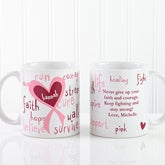 Personalized Breast Cancer Awareness Coffee Mugs - Hope, Courage, Life - 12350 Personalized Breast Cancer Awareness Coffee Mugs - Hope, Courage, Life - 12350