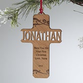 Personalized Christian Cross Ornaments - Bless This Child - 12370