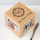 Personalized Photo Cube - Damask Family Monogram  - 12381
