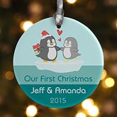 Personalized Christmas Ornaments - Penguin Couple - 12390