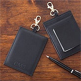 Personalized Leather Luggage Tags - Black - 12433