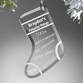Personalized Christmas Ornaments - Favorite Things Christmas Stocking - 12442