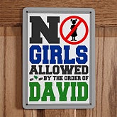 Personalized Boys Room Signs - No Girls Allowed - 12471