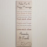 Personalized Canvas Art - Rules for A Happy Marriage - 12522