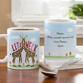 Personalized Coffee Mugs - Romantic Let's Neck Giraffes - 12525