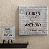 Personalized Romantic Canvas Art - Graffiti Love - 12562