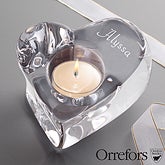 Personalized Crystal Heart Votive Candle Holder by Orrefors - 12564