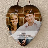 Personalized Photo Wall Plaque - Slate Heart - 12631