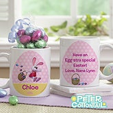 Personalized Peter Cottontail Easter Mug with Chocolate Eggs - 12757