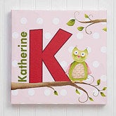 Personalized Kids Canvas Name Art - Owl About You - 12816