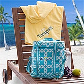 Personalized Beach Cooler & Towels - Nautical Link - 12893