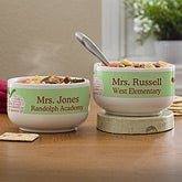 Personalized Teachers Soup Bowls - Apple Scroll - 12927