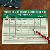 Personalized Teacher's Desk Pad Weekly Planner - 12932