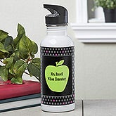 Personalized Teachers Water Bottle - Green Apple - 12976