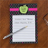 Personalized Teacher Notepads - Green Apple - 12978