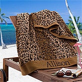 Personalized Beach Towels - Cheetah Print - 12984