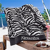 Personalized Beach Towels - Zebra Print - 12985