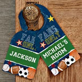 Personalized Boy's Bedroom Door Hanger - Sports - 12999