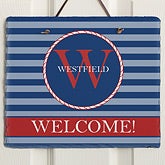 Personalized Slate Wall Plaque - Nautical Anchors Aweigh - 13049
