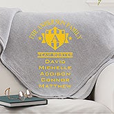 Personalized Family Throw Blankets - Team Roster - 13056