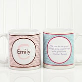 Personalized Coffee Mugs - Polka Dot Monogram - 13137