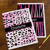 Personalized School Folders - Animal Print - 13227