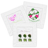Spring Blossoms Personalized Linen Cocktail Napkin Set