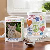 Peace, Love, Cats Photo Coffee Mug - 13395