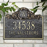 Acanthus Monogram House Address Plaque