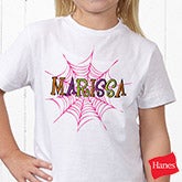 Personalized Girls Halloween Shirts - Spider Webs - 13655 Personalized Girls Halloween Shirts - Spider Webs - 13655