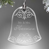 Personalized Wedding Christmas Ornaments - Damask Wedding Bell - 13856 Personalized Wedding Christmas Ornaments - Damask Wedding Bell - 13856