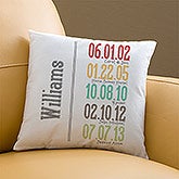 Personalized Family Throw Pillows - Milestone Dates - 13872 Personalized Family Throw Pillows - Milestone Dates - 13872