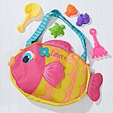 Personalized Kids Fish Tote Bag & Beach Toy Set - 14548 Personalized Kids Fish Tote Bag & Beach Toy Set - 14548
