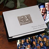 Engraved Graduation Silver Photo Album - Block Font, Script Font