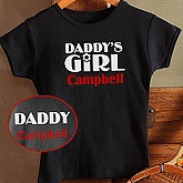 Personalized Black Fitted T Shirt In Daddy's Girl Design, Relaxed Fit T Shirt In Daddy's Girl Design, T Shirt In Daddy Design