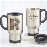 Crayon Letter Personalized Teacher Travel Mug - 10086